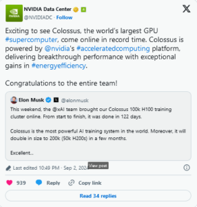 xAI، Colossus، Nvidia، پردازنده H200، هوش مصنوعی، 
